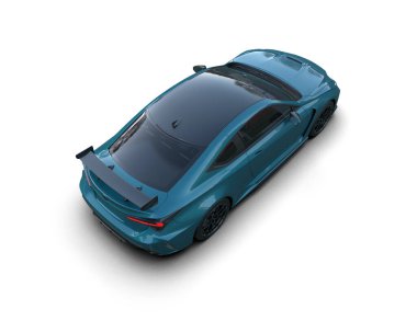 modern lüks spor araba - beyaz arka planda ön manzara