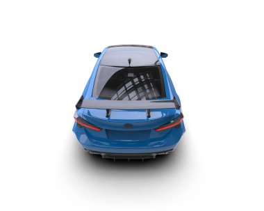 beyaz zemin üzerinde mavi araba