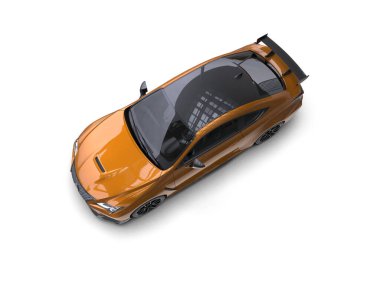 Beyaz arka planda camdan yüzeyi olan modern elektrikli bir araba. 3d oluşturma.