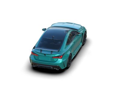 modern mavi araba beyaz arka planda izole edildi - arka plan