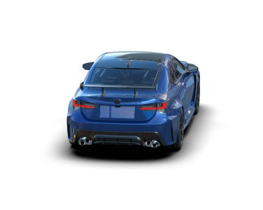 Modern araba arka planda izole edilmiş. 3d oluşturma