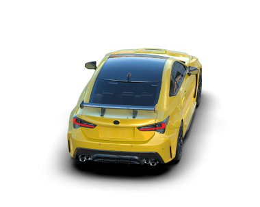 3 boyutlu arka planda izole edilmiş modern lüks araba.