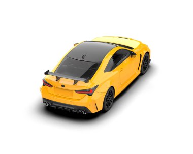 Beyaz arka planda sarı modern araba