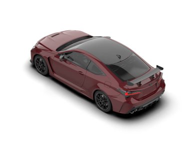 beyaz arkaplan üzerinde kırmızı araba rengi 3d görüntüleme - illüstrasyon