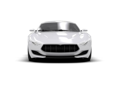 Gerçekçi beyaz spor araba. 3d oluşturma.