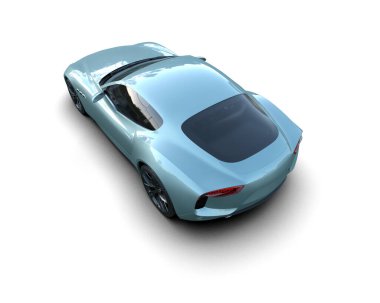 beyaz arkaplandaki modern araba 3 boyutlu görüntüleme