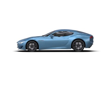 Gerçekçi mavi araba. 3 Boyutlu Hazırlama