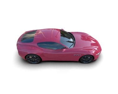 3 boyutlu kırmızı elektrikli araba.