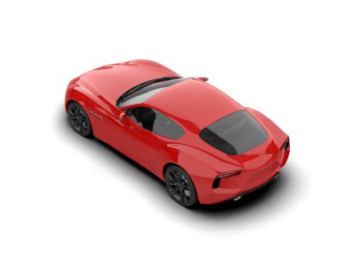 kırmızı modern spor araba - arka görünüm