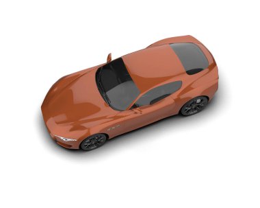 Beyaz arka planda bir araba. 3d oluşturma.