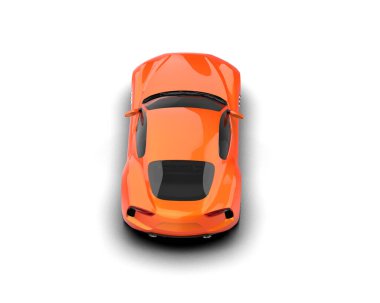 modern turuncu araba 3 boyutlu resimleme