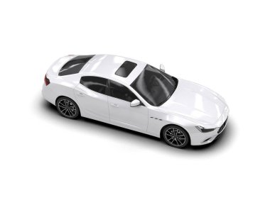 beyaz arkaplanda izole edilmiş bir araba