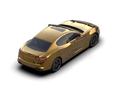 beyaz arkaplandaki modern araba 3 boyutlu görüntüleme