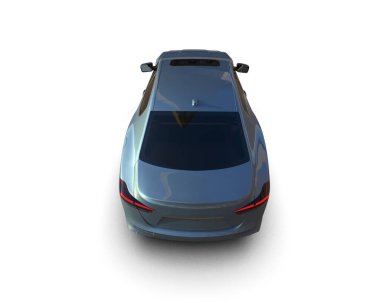 Beyaz arka planda izole edilmiş modern elektrikli spor araba. 3d oluşturma