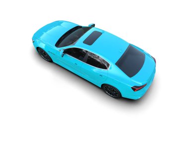 Modern mavi spor araba - stüdyo çekimi