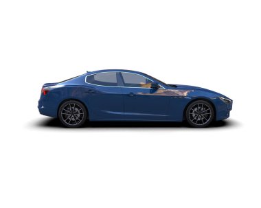 3 boyutlu araba beyaz izole edilmiş..