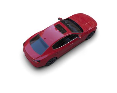 Beyaz arka planda kırmızı araba