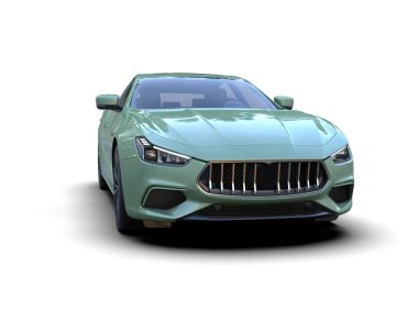 modern yeşil araba - 3D render