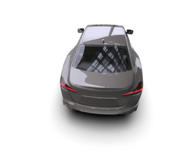 modern araba beyaz arka planda izole edildi. 3 boyutlu çizim - illüstrasyon