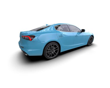 mavi modern araba coupe 3D görüntüleme