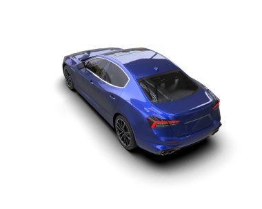 koyu mavi modern lüks spor araba - yan görünüm