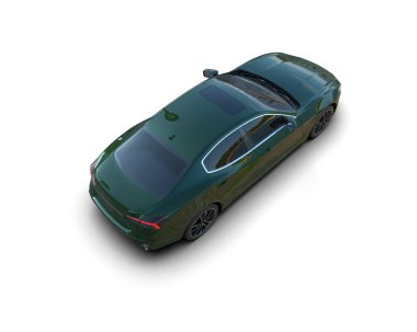 modern yeşil araba beyaz arkaplanda izole