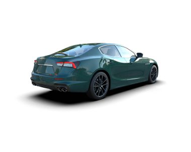 Beyaz arka planda modern bir araba. 3 boyutlu görüntüleme. yüksek kaliteli fotoğraf