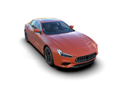 Turuncu bir yarış arabasının çizimi