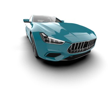 Modern spor araba. ön görünüm, 3 boyutlu illüstrasyon