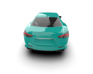 modern araba beyaz arkaplanda izole edilmiş 3 boyutlu görüntüleme