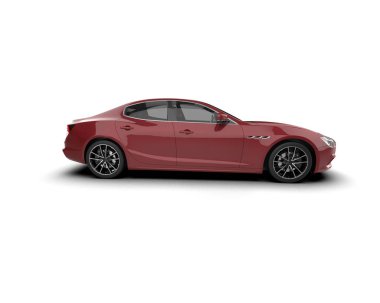 beyaz izole kırmızı spor araba