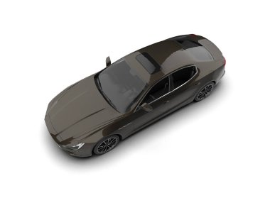 beyaz arkaplandaki modern araba 3 boyutlu görüntüleme