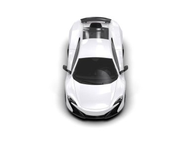 Beyaz arka planda izole edilmiş beyaz modern araba. 3d illüstrasyon