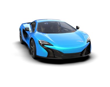 Mavi süper araba. 3d illüstrasyon