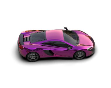 modern pembe araba beyaz arka planda izole edilmiş