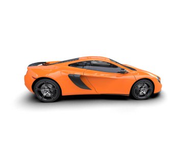 Modern araba arka planda izole edilmiş. 3D görüntüleme - illüstrasyon