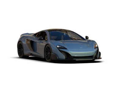 Beyaz bir yüzeyde modern bir araba. 3d illüstrasyon