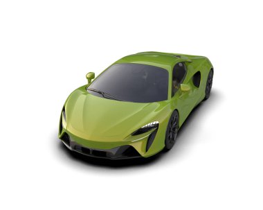 3D çizim, illüstrasyon. modern spor araba beyaz arka planda izole.   