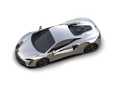 3D çizim, illüstrasyon. modern spor araba beyaz arka planda izole.   