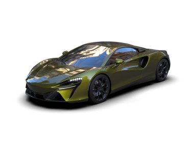 3D görüntüleme. modern spor araba beyaz arka planda izole.  