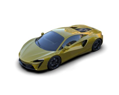 3D görüntüleme. modern spor araba beyaz arka planda izole.  