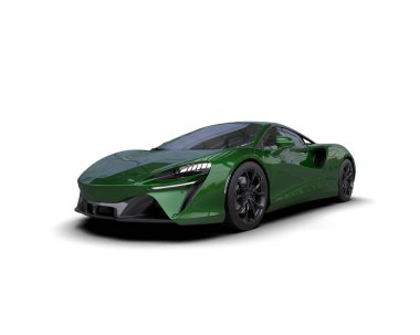 3D görüntüleme. modern spor araba beyaz arka planda izole.  