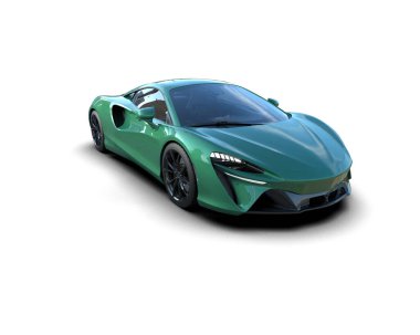 3D görüntüleme. modern spor araba beyaz arka planda izole.  