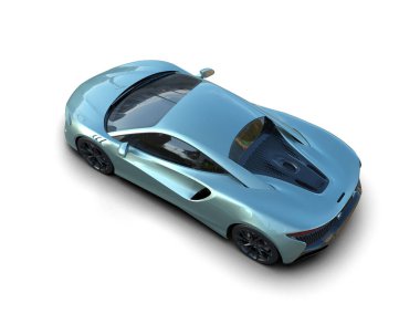 Modern spor araba beyaz arka planda izole edilmiş. 3d oluşturma  