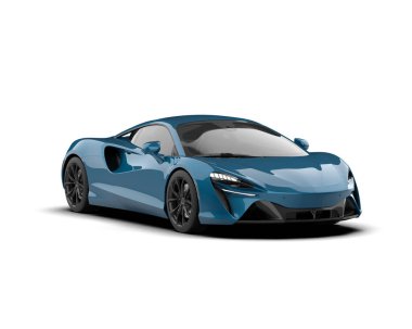 Modern spor araba beyaz arka planda izole edilmiş. 3d oluşturma  