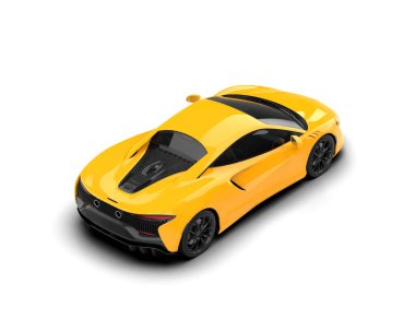 Modern spor araba beyaz arka planda izole edilmiş. 3d oluşturma  
