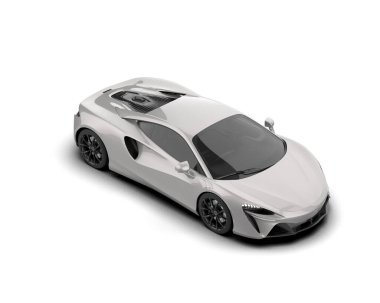 Modern spor araba beyaz arka planda izole edilmiş. 3d oluşturma  