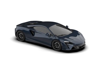 Modern spor araba beyaz arka planda izole edilmiş. 3d oluşturma  