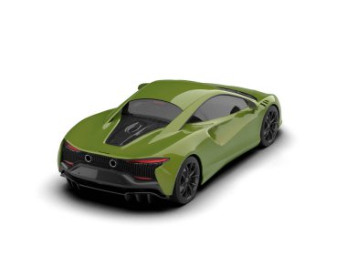 Modern spor araba beyaz arka planda izole edilmiş. 3d oluşturma  