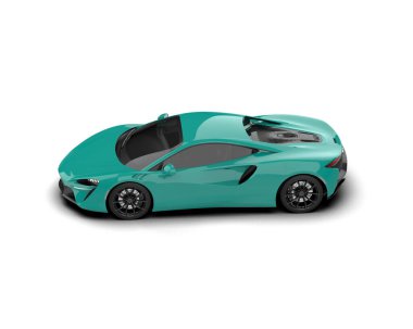 Modern spor araba beyaz arka planda izole edilmiş. 3d oluşturma  